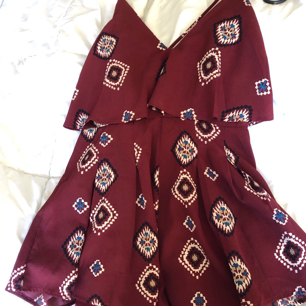 Red Aztec romper